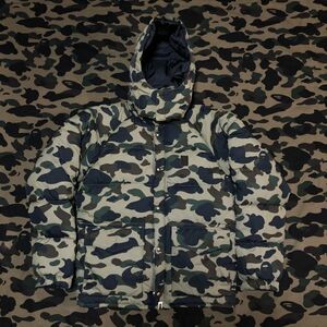 puffer down jacket BAPE ダウンジャケット エイプ A BATHING APE 1st camo green 迷彩