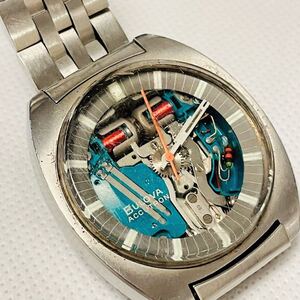 動作未確認 BULOVA ブローバ ACCUTRON アキュトロン 音叉式時計 スケルトン文字盤 1-710801 M9 メンズ 腕時計 QZ