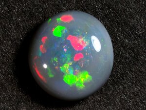 未使用 天然ブラックオパール ルース 2.444 ct、ソーティング付、ケース入り