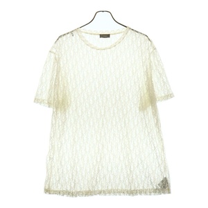 DIOR ディオール Oblique See Through Tee 923J615A0537 オブリーク総柄 シースルーTシャツ 半袖カットソー ホワイト