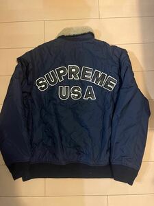 SUPREME 16AW Quilted Nylon Tanker Jacketシュプリーム　ナイロン　タンカー　ジャケット　アウター　ネイビー　Lサイズ