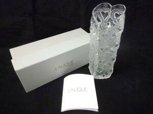 ☆未使用☆LALIQUE PARIS ラリック 《AMOUR アムール》VASE フラワーベース 花器 ハート クリスタルガラス 花入れ 花瓶 外側有