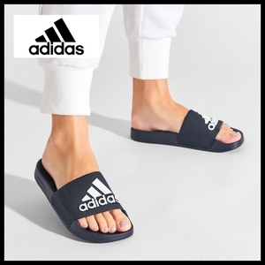 送無 G②11001 新品 adidas アディダス 22ss GZ3774 Adilette Shower Slides アディレッタ 軽量 スポーツ シャワー サンダル 白紺 26.5 ④