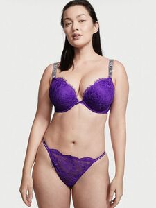 ★半額でお得!! 50%OFF!! ヴィクトリアズシークレット Very Sexy Subtle シャイン レース ソング パンティー Violet S size 