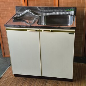 ♪【TOYO 流し台】中古品 キッチン シンク台 昭和レトロ レトロ家具 シンク 高さ約89×幅80×奥行45cm インテリア DIY 205-46