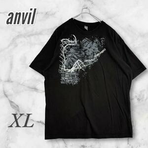 anvil アンビル Tシャツ/カットソー　半袖 プリント ロゴ グレー XL 2898