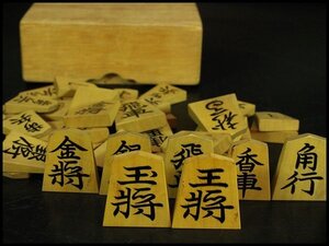 【金閣】将棋 駒 在銘 柘植 木製 42枚 旧家蔵出 送料無料(YC399)