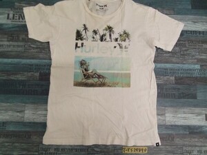 Hurley ハーレー メンズ ビーチフォト転写 半袖Tシャツ L 白