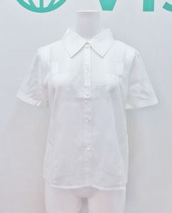 CHANEL シャネル 半袖デザインシャツ　シースルー　*ワキに薄シミ 40 白
