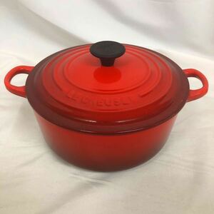 LE CREUSET ル・クルーゼ ルクルーゼ　調理器具　鍋　両手鍋 レッド　赤　20cm ココットロンド