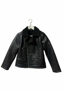 ザラ ZARA DOUBLE FACED FAUX LEATHER JACKET ダブルライダース ブラック フェイクレザー 裏ボア アウター レディース