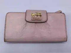 COACH コーチ 二つ折り 長財布 ウォレット ピンク