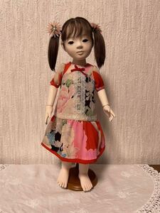 創作人形⑫（綿紗） アンティーク着物 女の子人形 アンティークドール 関節人形 ハンドメイド