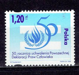 ポーランド 1998年 国際人権宣言50周年切手