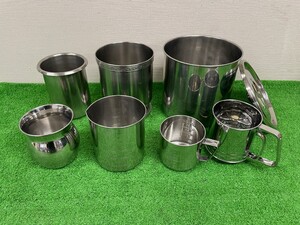 【rw6】 キッチンポット 7点セット 厨房用品 業務用 キッチン用品 保存容器 ステンレス 容器 調理道具 飲食店