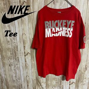 【E94】NIKEナイキBUCKEYE MADNESSプリントロゴTee 半袖Tシャツ