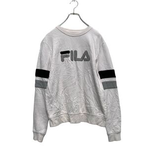 FILA ロゴスウェット トレーナー S ホワイト グレー ブラック フィラ 裏起毛 古着卸 アメリカ仕入 a606-5657