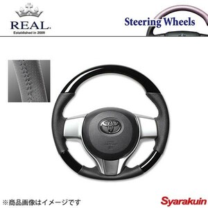 REAL レアル ステアリング SUBARU/スバル トレジア 120系 オリジナルシリーズ ノーマルグリップ ピアノブラック ブラックステッチ