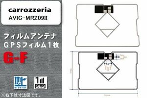 GPS一体型フィルムアンテナ 1枚 高感度 ワンセグ フルセグ カロッツェリア carrozzeria 用 AVIC-MRZ09II