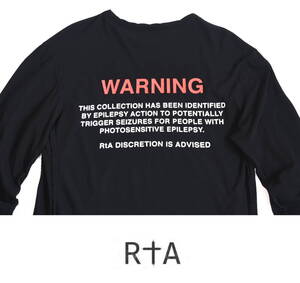 RtA（アールティーエー）　“WARNING”　ストレッチコットン・カットソー　ロンTシャツ　　アメリカ製