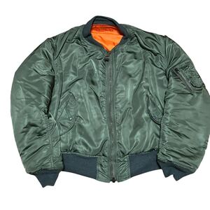 70s -80s ALPHA INDUSTRIES MA-1 フライトジャケット XLサイズ USA製 ビンテージ 米軍実物　 ミリタリー アルファ