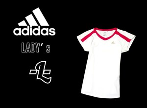 レディースL◇adidas◇半袖プラクティスシャツ 白