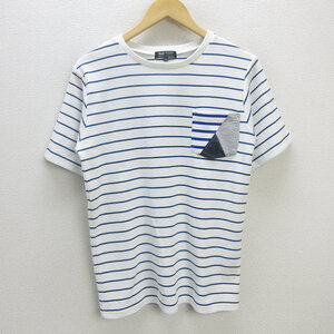 G■ビームス/BEAMS HEART Tシャツ/ボーダー柄【M】白紺/men