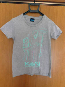 KAVU★カブー 半袖Tシャツ プリント グレー 灰色☆XSサイズ 送料430