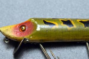 VINTAGE WOODEN LURE HEDDON VAMP #7500 C1921^ （ZA42-7A）USA MADE #OLDLURE #ARTLURE_VINTAGE ＃ヴィンテージルアー　frog collection