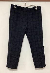 E-1459 タグ付き Gap Slim Cropped ギャップ カラーパンツ レディース 8A ブラック チェック テーパード