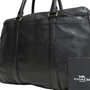 1円【入手困難品】定価10万円 コーチ COACH トートバッグ ビジネスバッグ ブリーフケース A4 2way レザー メンズ レディース ブラック 黒