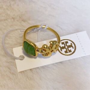 新品未使用　TB037-15 US7 Tory Burch トリーバーチ　ロクサーヌ デリケート リング　緑