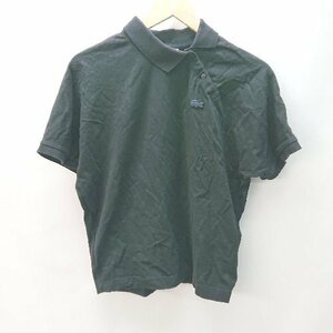 ◇ ◎ LACOSTE ラコステ ワンポイントロゴ おしゃれ シンプル 半袖 ポロシャツ サイズS ブラック レディース E