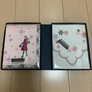 BURBERRY バーバリー 刺繍ハンカチ 女の子&雪結晶