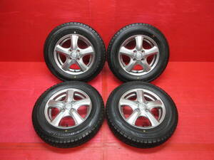 ★イボ付き★ SIBILLA 社外13インチホイール 4本 4J +43 4H 100 DUNLOP WINTER MAXX 145/80R13 スタッドレスタイヤ N-BOX ワゴンR ミラ 軽