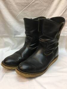 ▽ RED WING レッドウィング 羽タグ PECOS BOOTS ペコス ブーツ 8169 USA製 ブラック 黒 靴 レザー シューズ 革 8E 約 26㎝ 相当