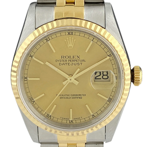 ロレックス ROLEX デイトジャスト 16233 腕時計 SS YG 自動巻き シャンパンゴールド メンズ 【中古】