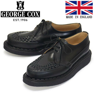 GEORGE COX (ジョージコックス) EYELET SKIPTON 15473 IV ラバーソール レザーシューズ 040 BLACK UK7-約26.0cm