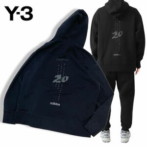 国内正規品 Y-3 ワイスリー 21FW SWEAT HOODIE HG8800 20周年記念 バック ロゴ スウェット フーディー プルパーカー M ブラック