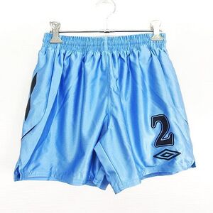 未使用品 アンブロ UMBRO UQS6007JP パンツ ボトムス ショート ハーフ ロゴ ナンバー 160 ライトブルー スポーツウェア ※EKM キッズ