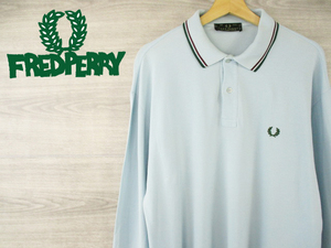 FREDPERRY●フレッドペリー イタリア製＜コットン ロゴ刺繍 長袖 ポロシャツ＞●H3705c