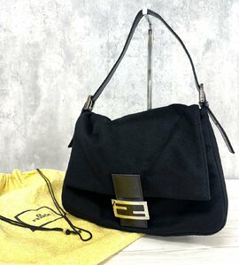 【行董】FENDI フェンディ マンマバケット ショルダーバッグ 鞄 カバン ブラック シルバー金具 保存袋付属 AG000ABH03