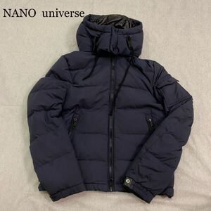 NANO universe ナノユニバース ニシカワダウン nishikawa フード パーカー ジャケット コート ネイビー 紺 レディースS〜Mサイズ相当