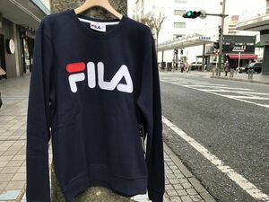 アメリカ限定 【S】 FILA フィラ REGOLA クルーネック スウェット トレーナー 紺 ネイビー USA正規品 パッチ 90年代 オールドスクール