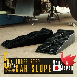 日本製 ３段階 カースロープ ２個セット 耐荷重５t スロープ ジャッキアップ ローダウン 整備工具 1年保証 TD1070