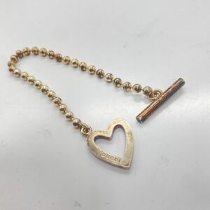 1円〜 10S GUCCI シルバーアクセサリー グッチ SILVER Ag925 刻印あり 総重量13g 銀 ハートデザイン ブレスレット 高級感 ラグジュアリー