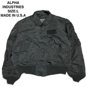 USA製 ALPHA INDUSTRIES アルファインダストリーズ フライトジャケット ミリタリージャケット 緑 グリーン CWU-45P l 古着 カーキ オリーブ