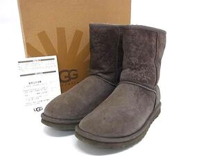 UGG アグ 5825 クラシックショート シープスキン ショートブーツ 表記サイズ24.0cm 靴 シューズ レディース グレー系 DF7932