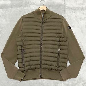  Mサイズ★MONCLER MAGRIA TRICOT CADIGAN モンクレール マグリア カーディガン 切替 ハイブリッド ダウンジャケット カーキ ロゴ メンズ