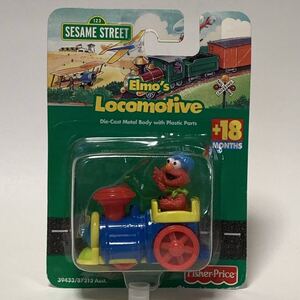 【Vintage】未使用 Fisher Price セサミストリート ダイキャスト ミニカー 機関車 エルモ PVC フィギュア Sesame Street Elmo Locomotive